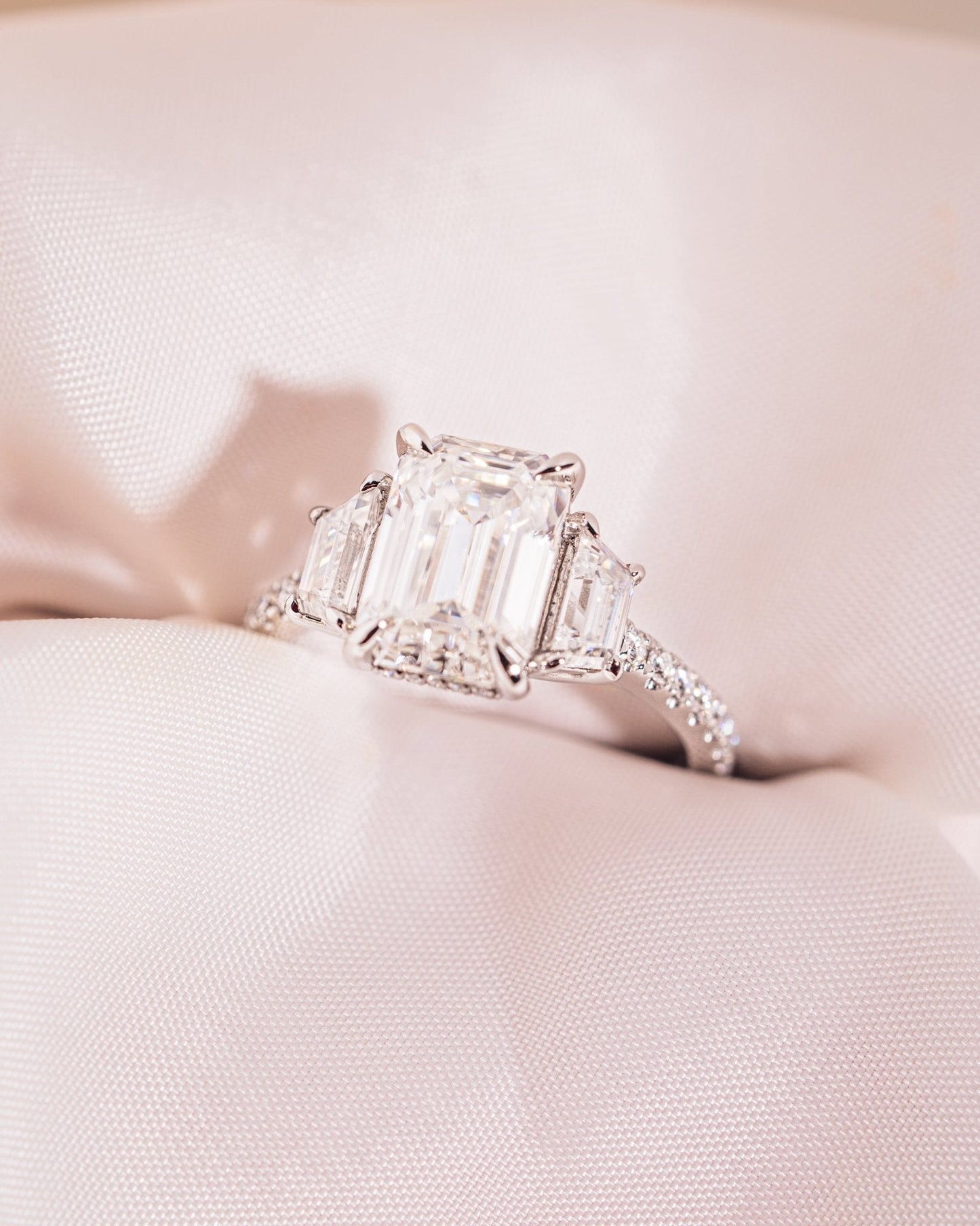 Cushion Hidden Halo Lab Grown Diamond Engagement Ring