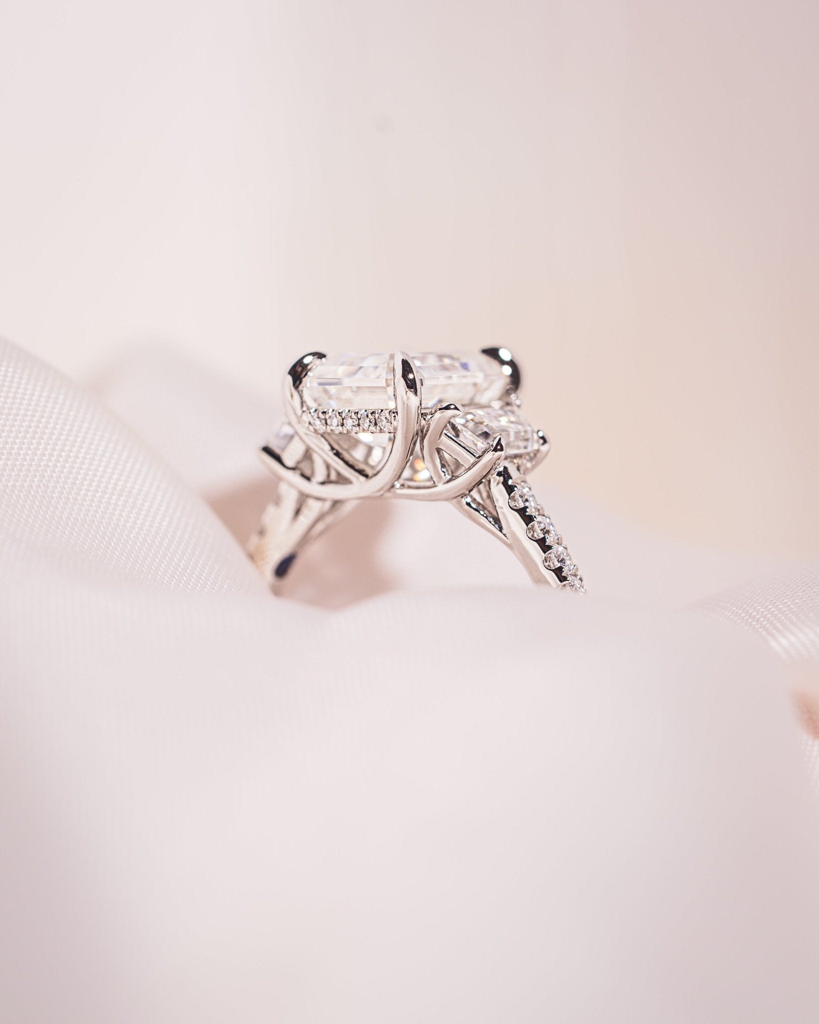 Cushion Hidden Halo Lab Grown Diamond Engagement Ring