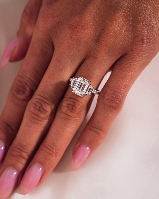 Cushion Hidden Halo Lab Grown Diamond Engagement Ring