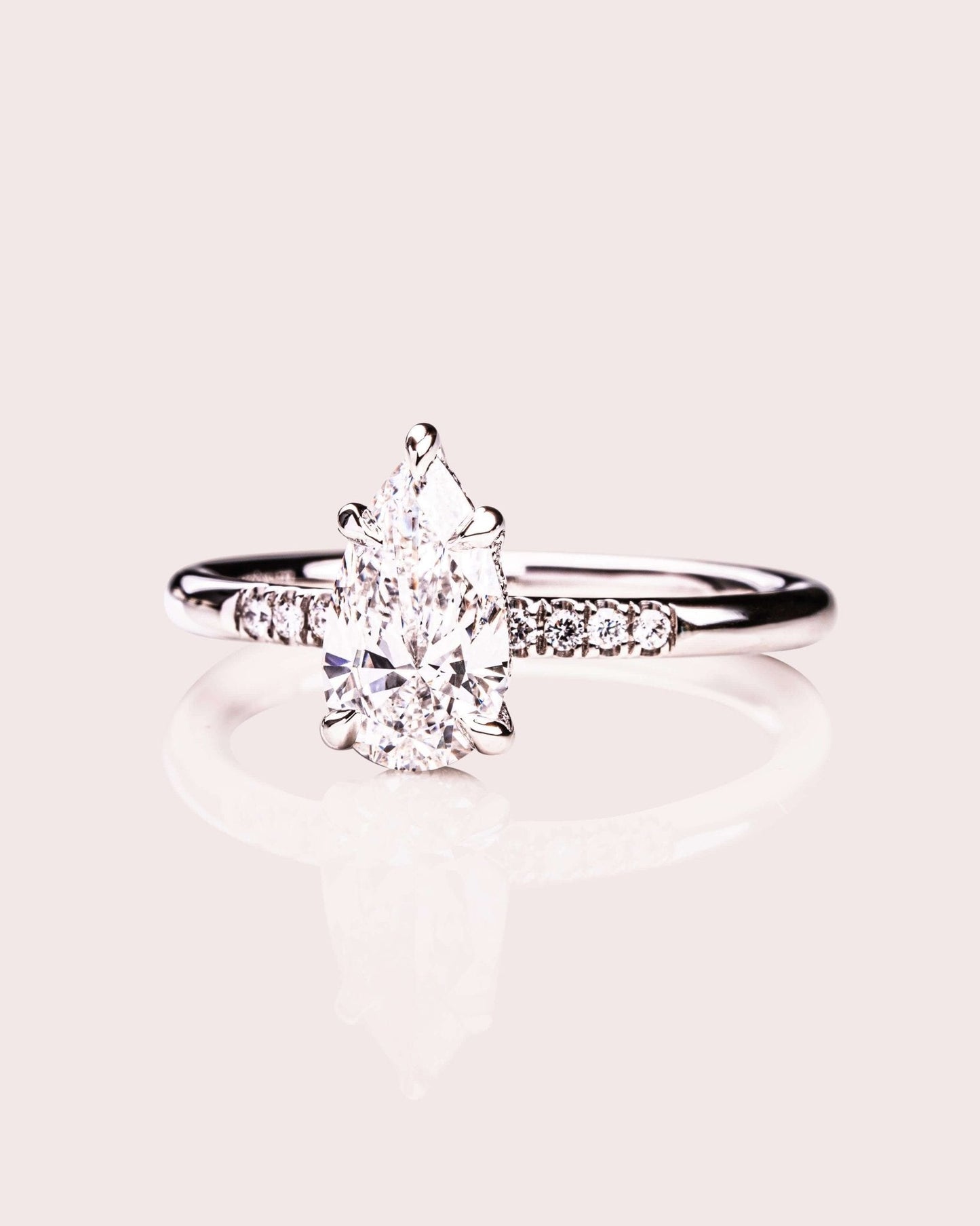 Cushion Hidden Halo Lab Grown Diamond Engagement Ring