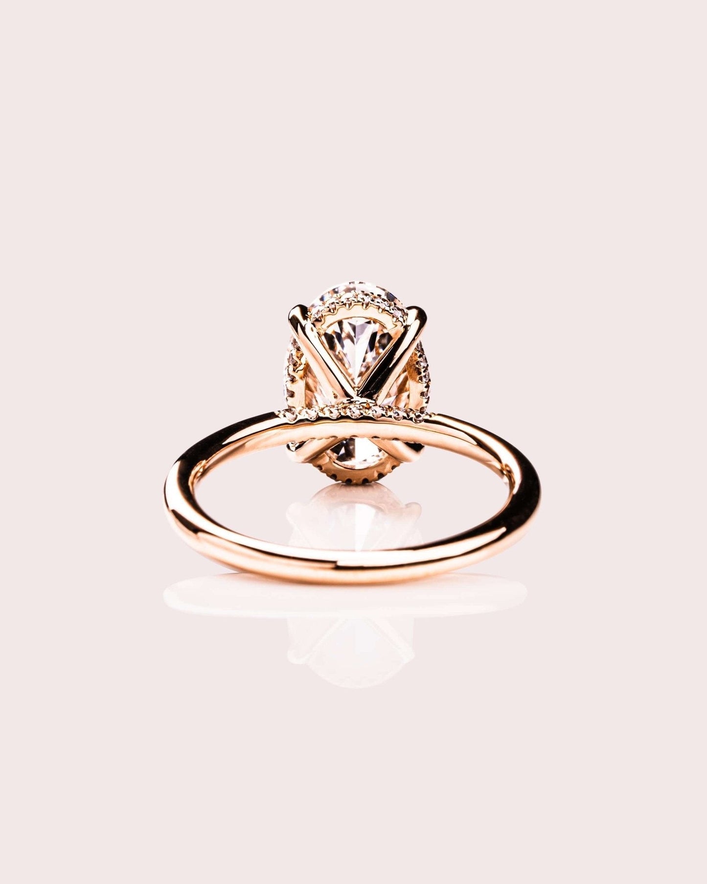 Cushion Hidden Halo Lab Grown Diamond Engagement Ring