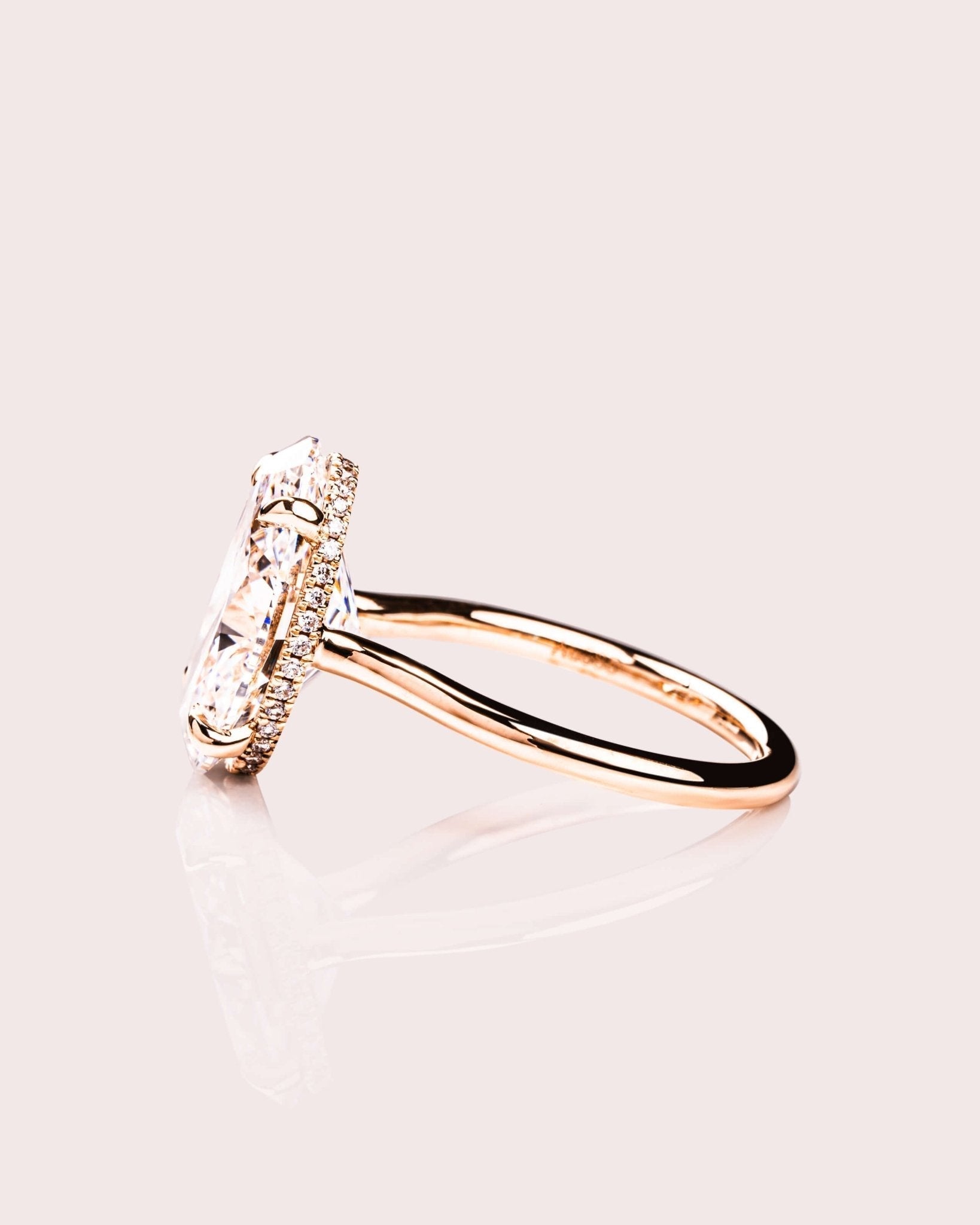 Cushion Hidden Halo Lab Grown Diamond Engagement Ring