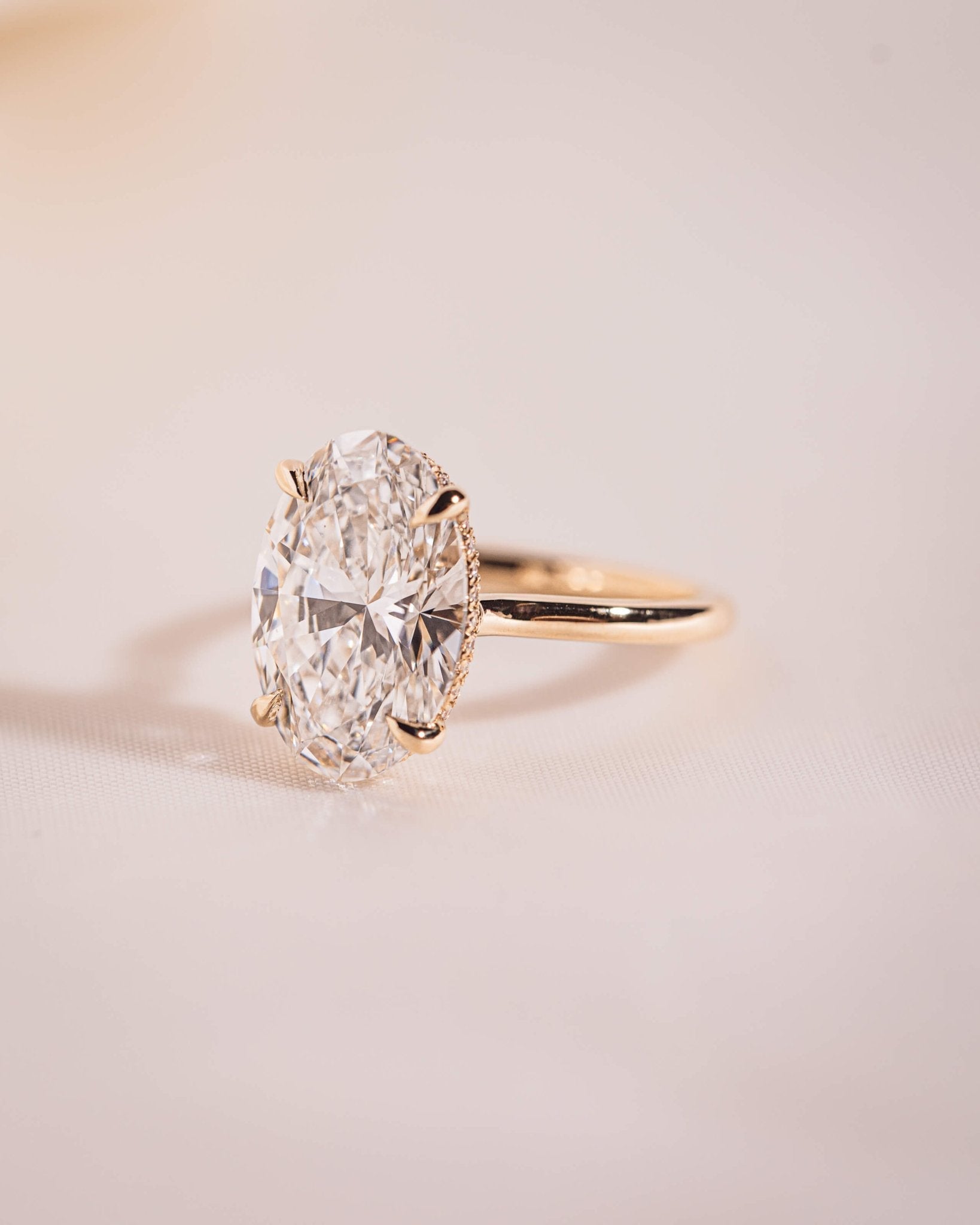 Cushion Hidden Halo Lab Grown Diamond Engagement Ring