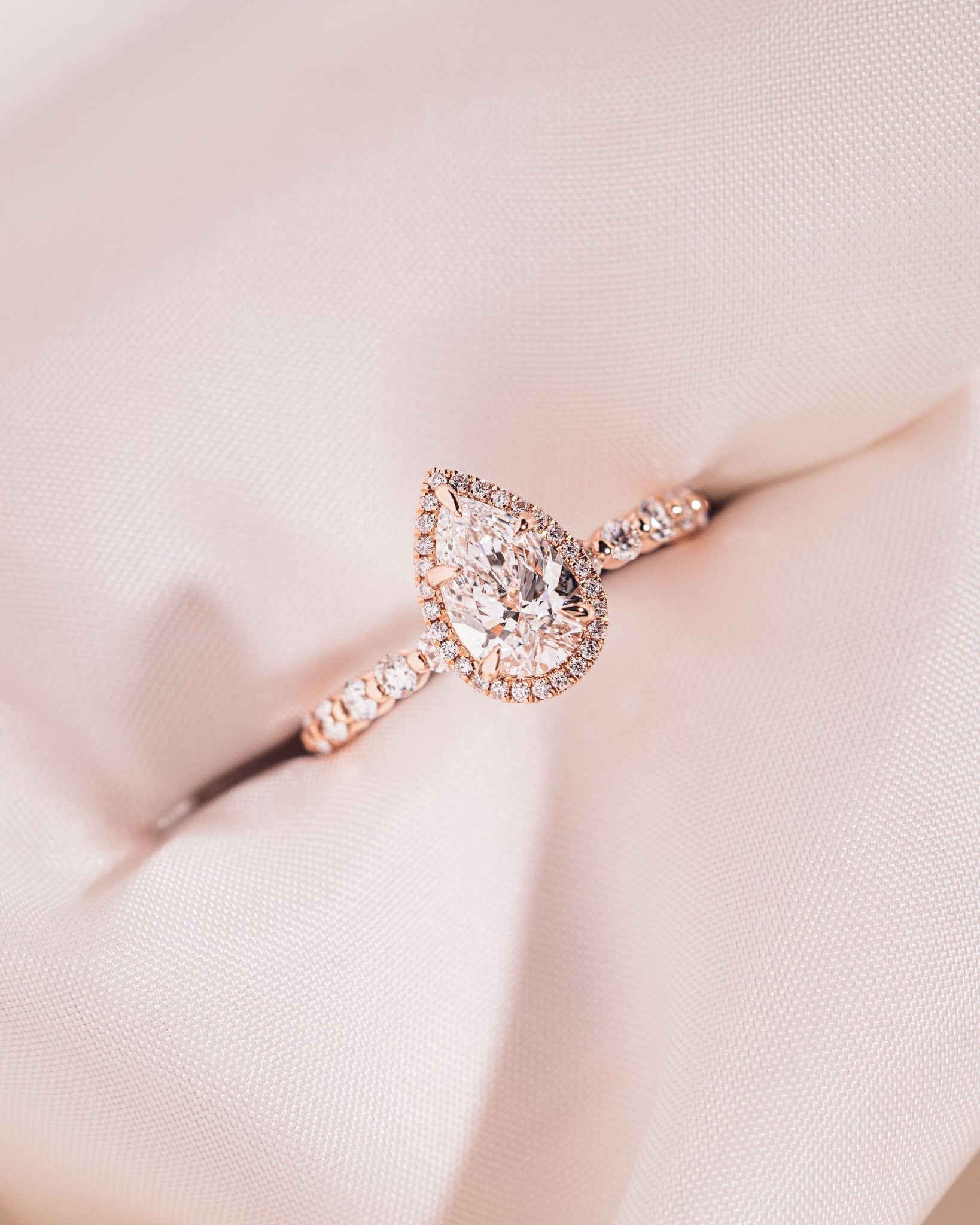 Cushion Hidden Halo Lab Grown Diamond Engagement Ring