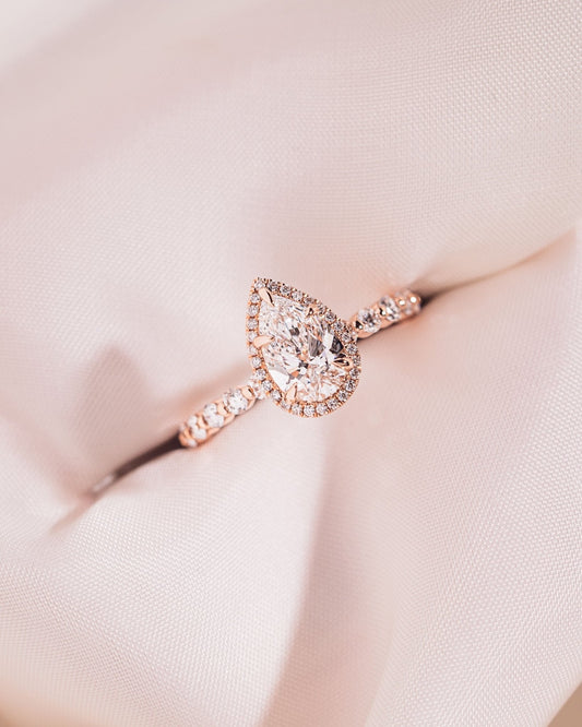 Cushion Hidden Halo Lab Grown Diamond Engagement Ring