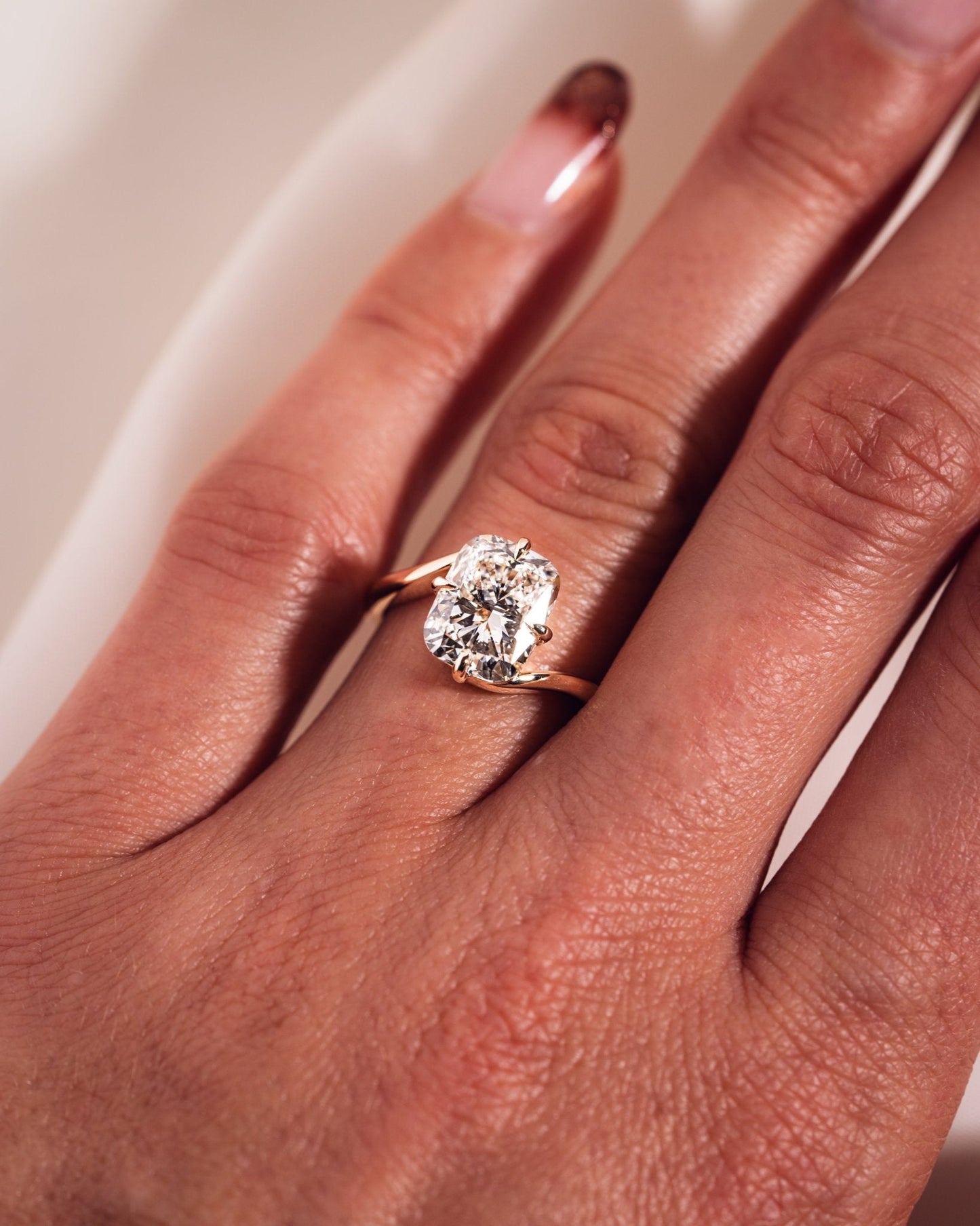 Cushion Hidden Halo Lab Grown Diamond Engagement Ring