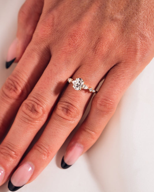 Cushion Hidden Halo Lab Grown Diamond Engagement Ring