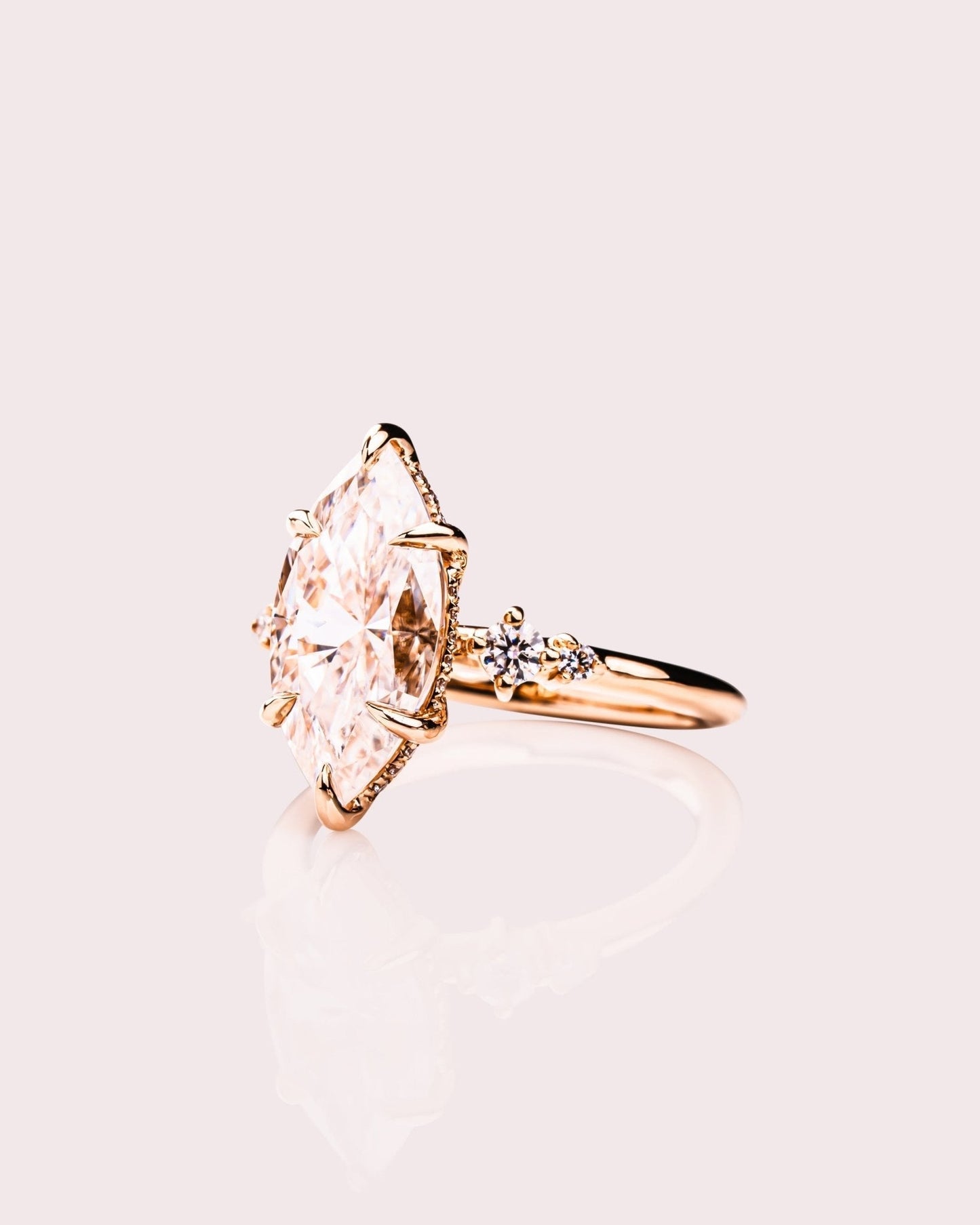 Cushion Hidden Halo Lab Grown Diamond Engagement Ring