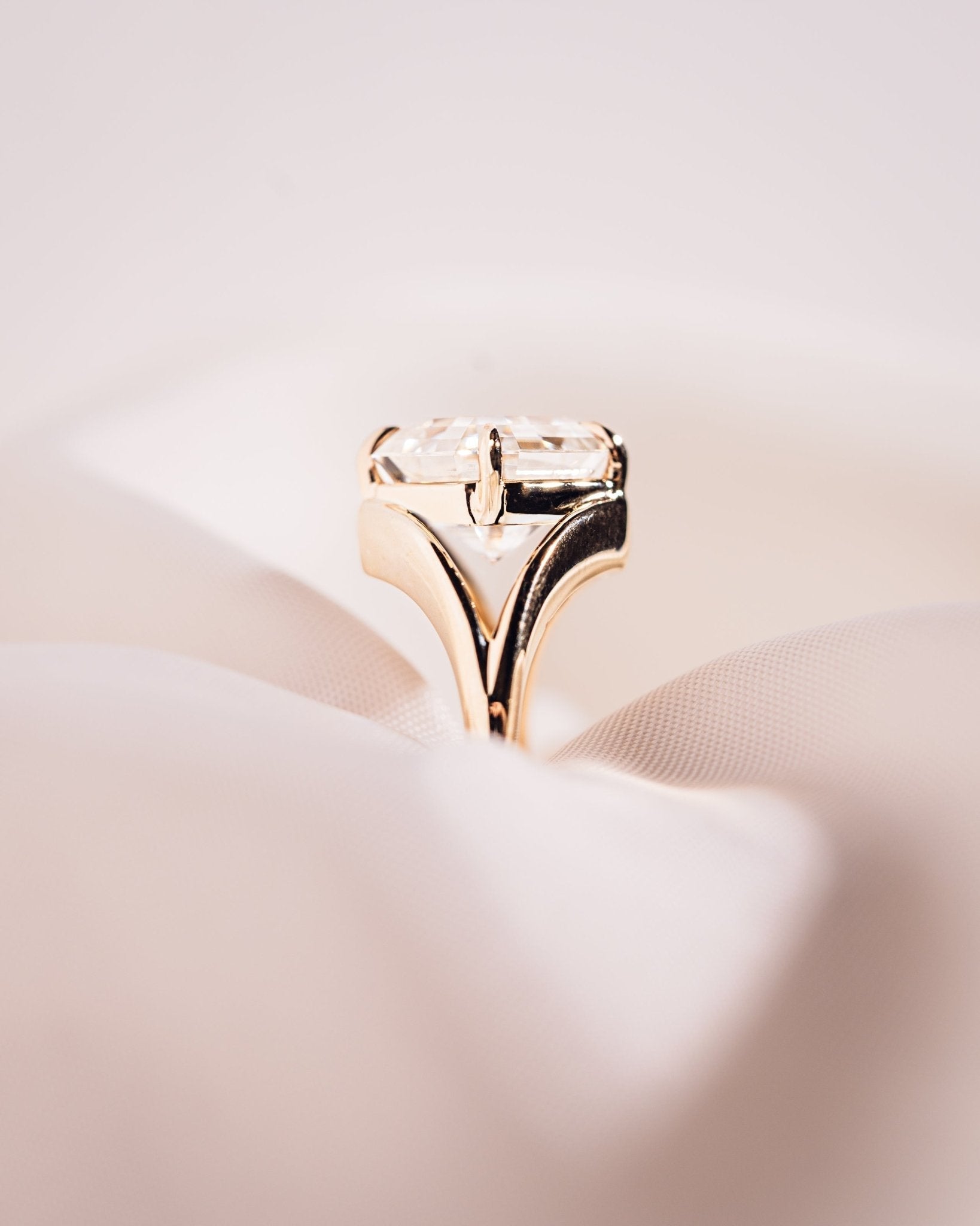 Cushion Hidden Halo Lab Grown Diamond Engagement Ring