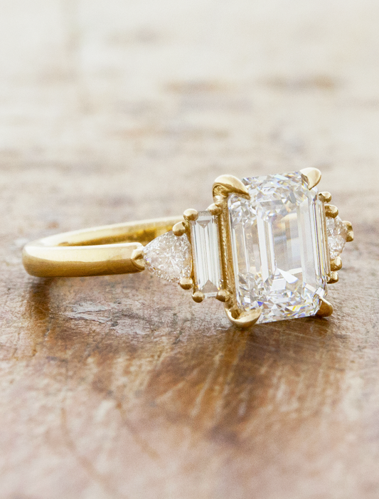2 CT Round Three Stones Lab Grown Diamond Engagement Ring