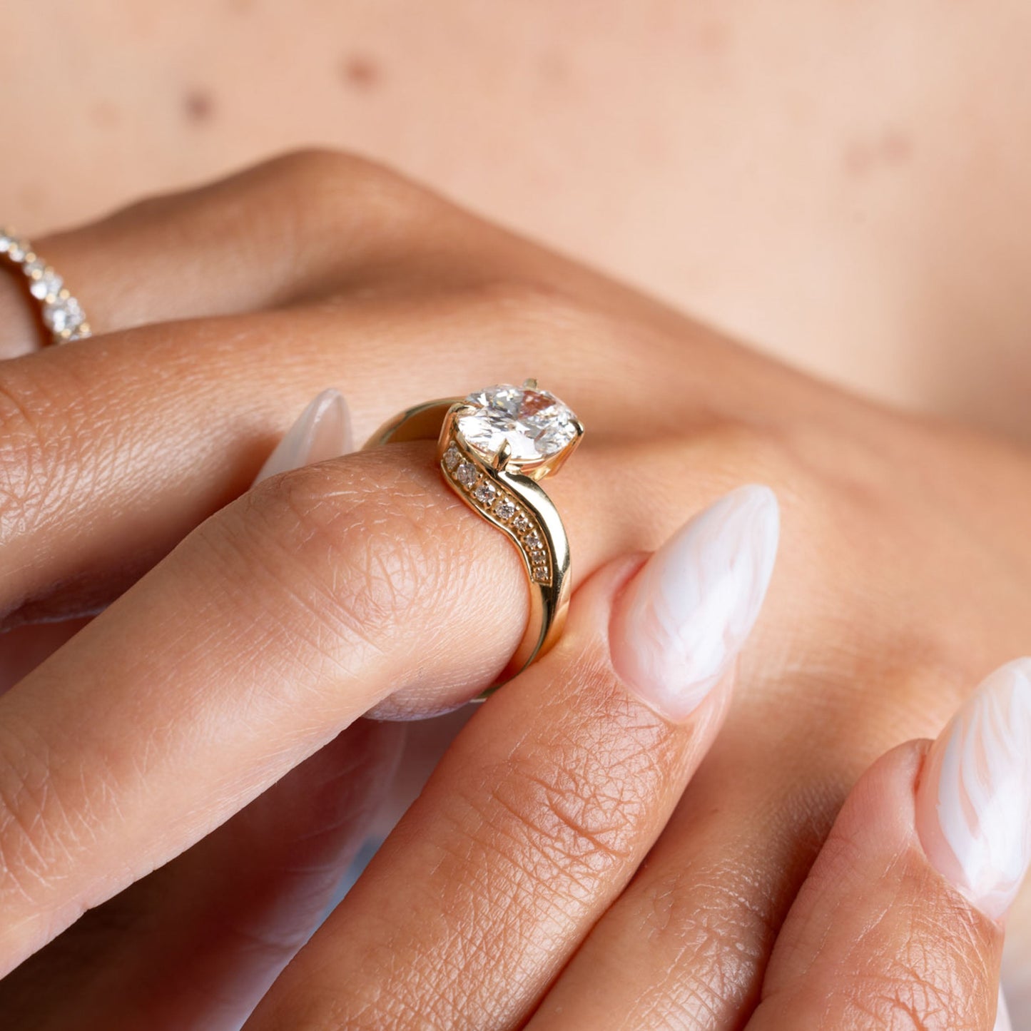2 CT Round Three Stones Lab Grown Diamond Engagement Ring