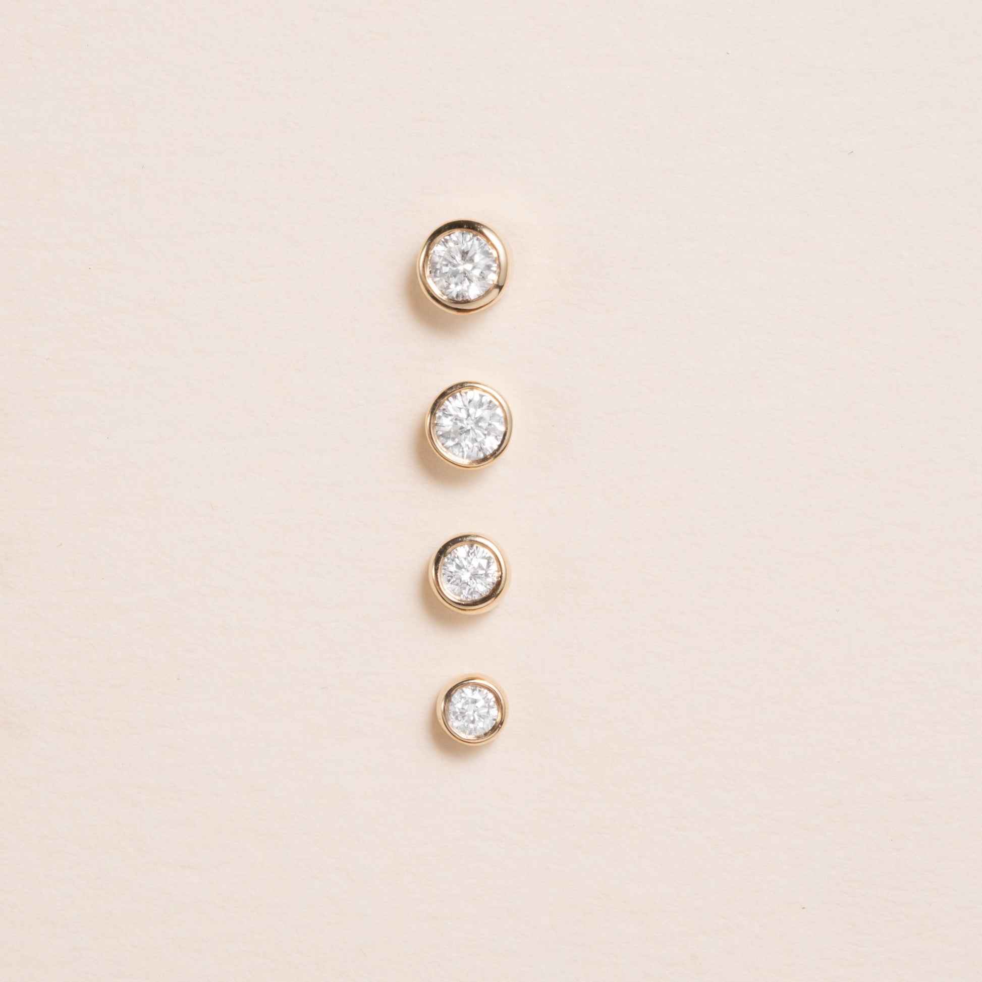 1.0 CT Round Bezel Solitaire Lab Grown Diamond Earrings