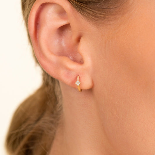 1.0 CT Round Bezel Solitaire Lab Grown Diamond Earrings