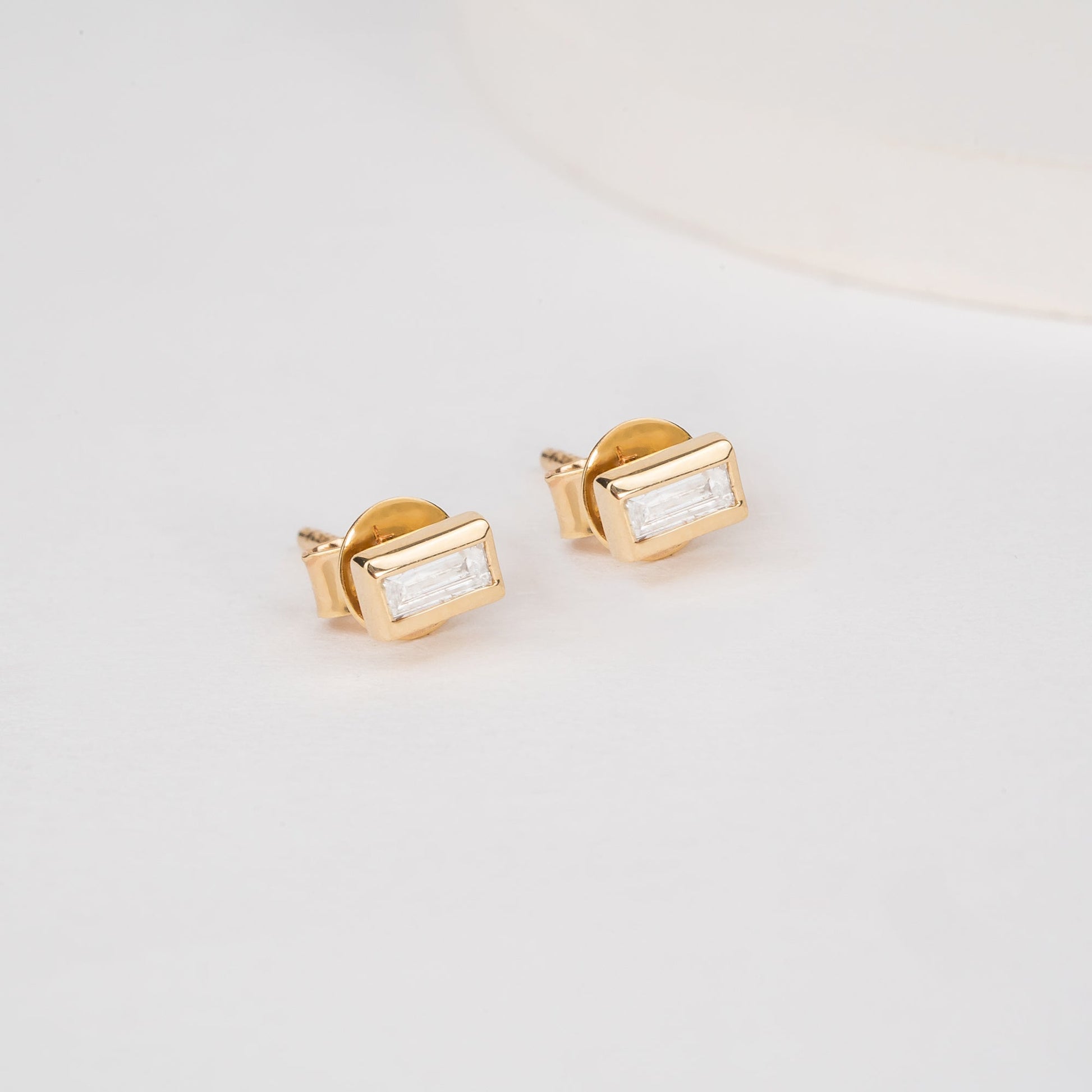 1.0 CT Round Bezel Solitaire Lab Grown Diamond Earrings