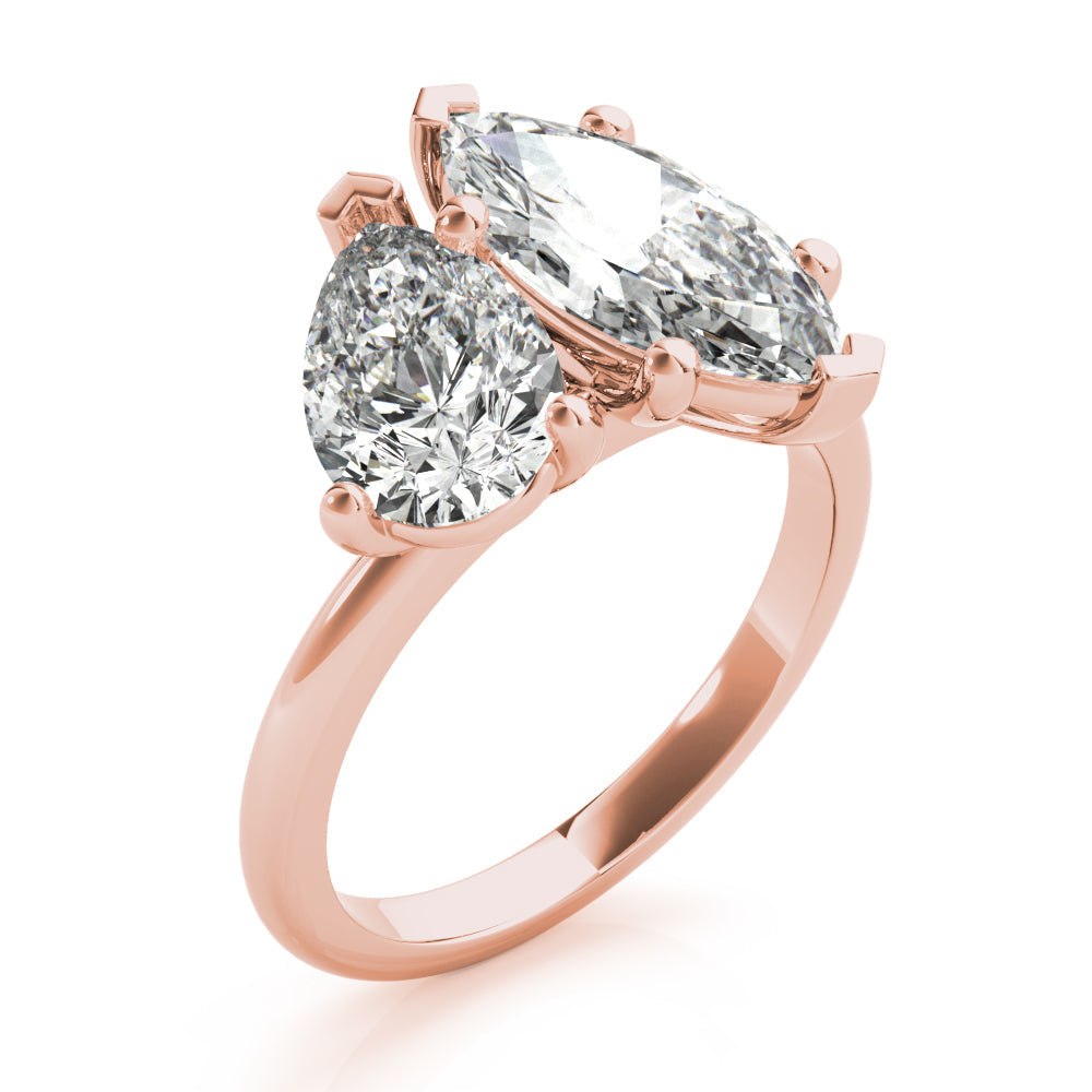 2 CT Round Three Stones Lab Grown Diamond Engagement Ring