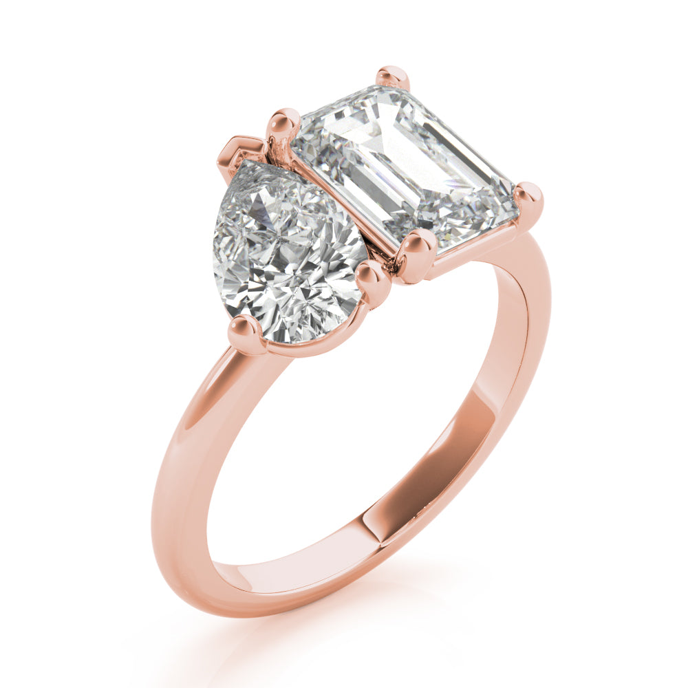 2 CT Round Three Stones Lab Grown Diamond Engagement Ring