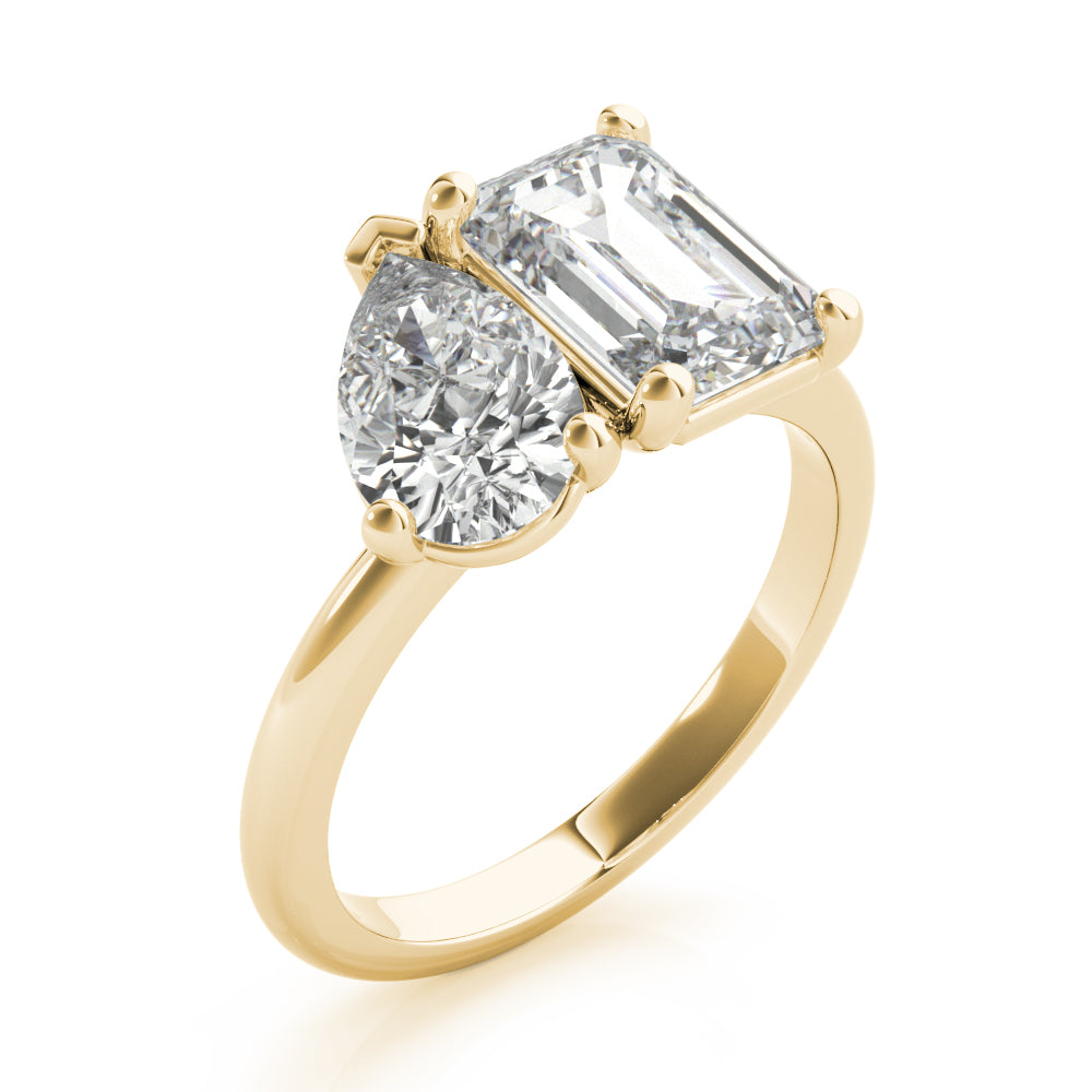 2 CT Round Three Stones Lab Grown Diamond Engagement Ring