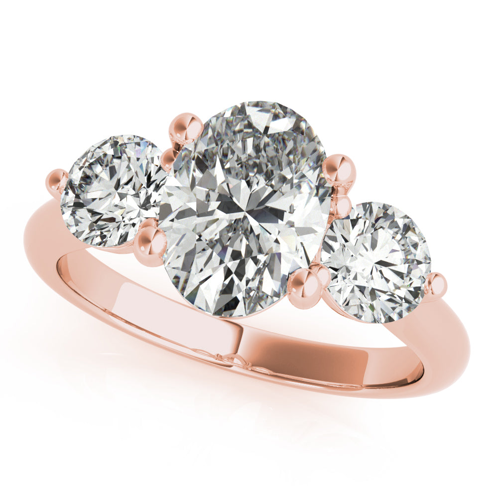2 CT Round Three Stones Lab Grown Diamond Engagement Ring