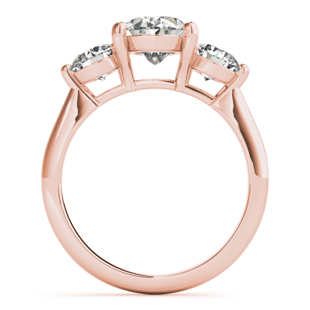 2 CT Round Three Stones Lab Grown Diamond Engagement Ring
