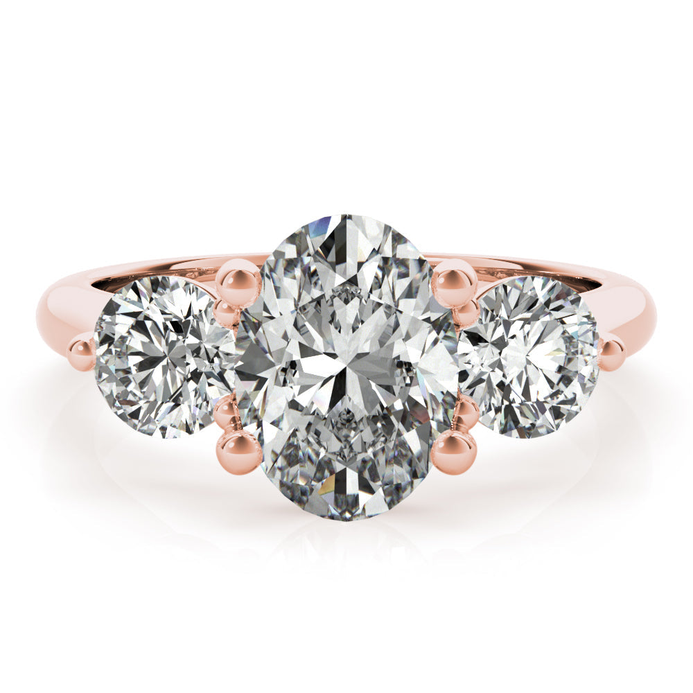 2 CT Round Three Stones Lab Grown Diamond Engagement Ring