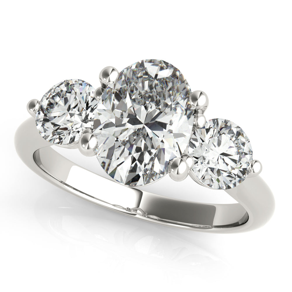 2 CT Round Three Stones Lab Grown Diamond Engagement Ring