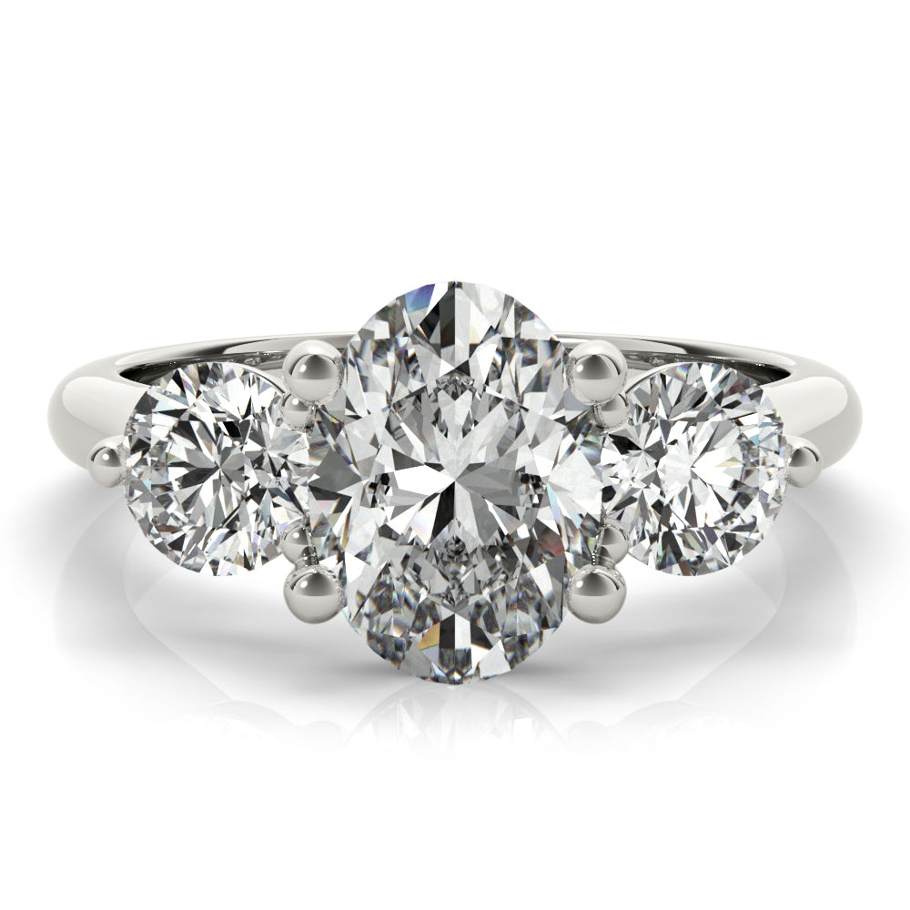 2 CT Round Three Stones Lab Grown Diamond Engagement Ring