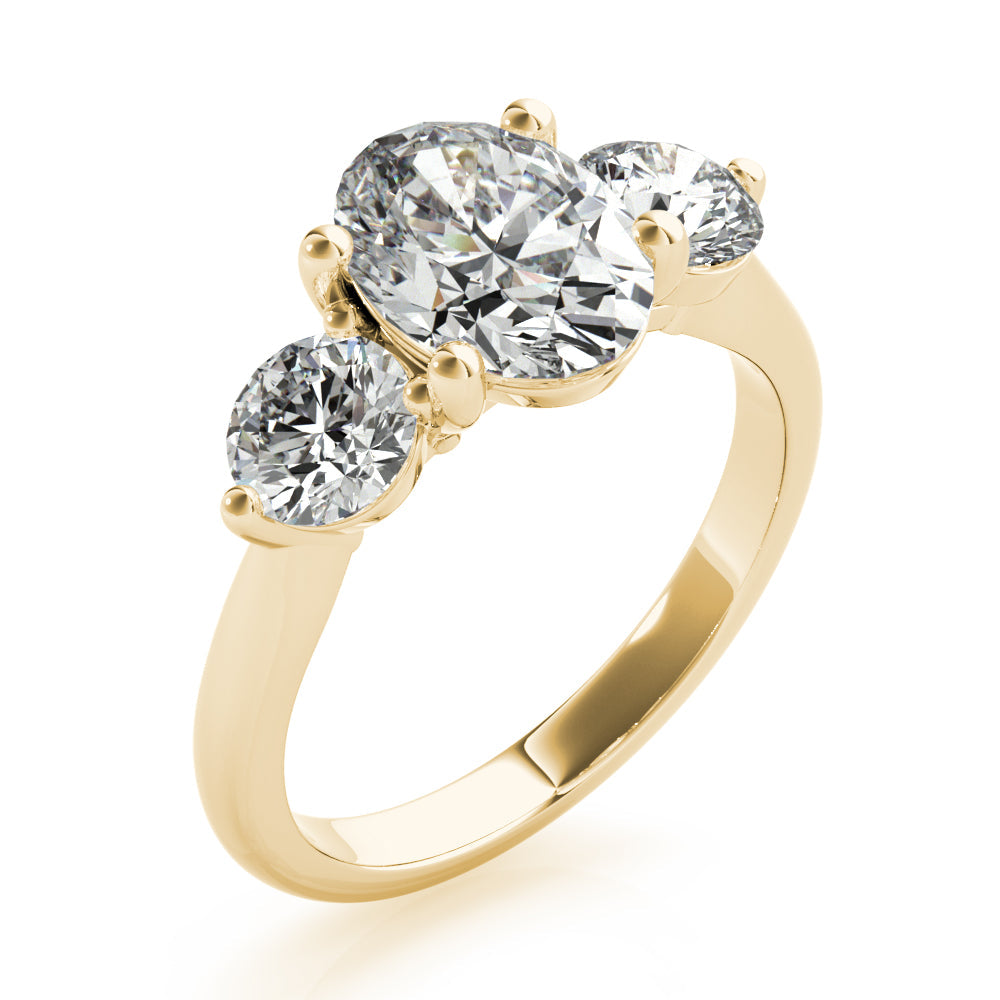 2 CT Round Three Stones Lab Grown Diamond Engagement Ring