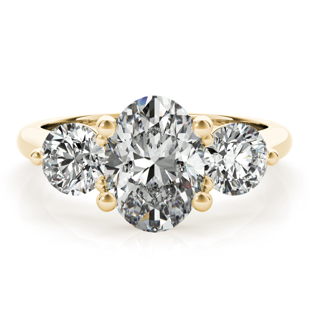 2 CT Round Three Stones Lab Grown Diamond Engagement Ring