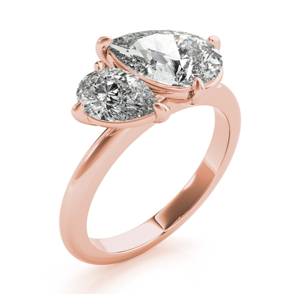 2 CT Round Three Stones Lab Grown Diamond Engagement Ring