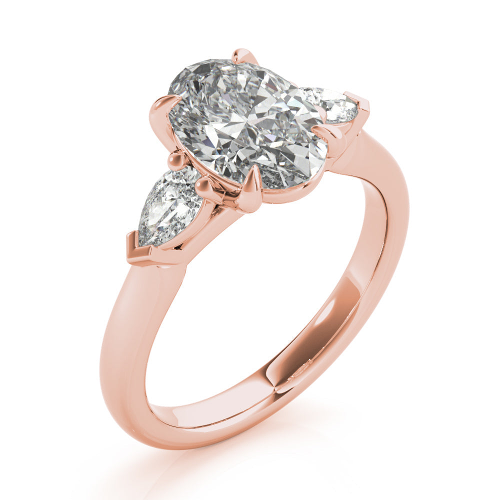 2 CT Round Three Stones Lab Grown Diamond Engagement Ring