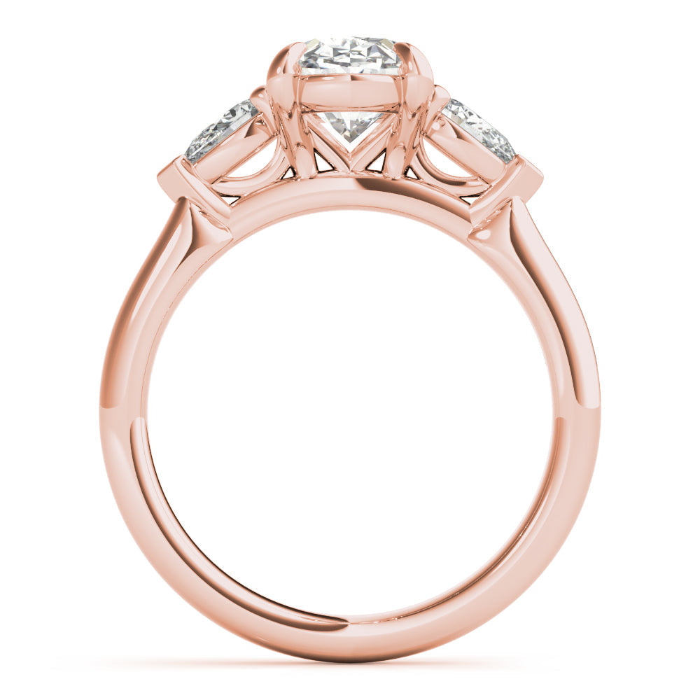 2 CT Round Three Stones Lab Grown Diamond Engagement Ring