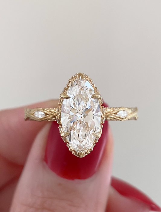 2 CT Round Three Stones Lab Grown Diamond Engagement Ring