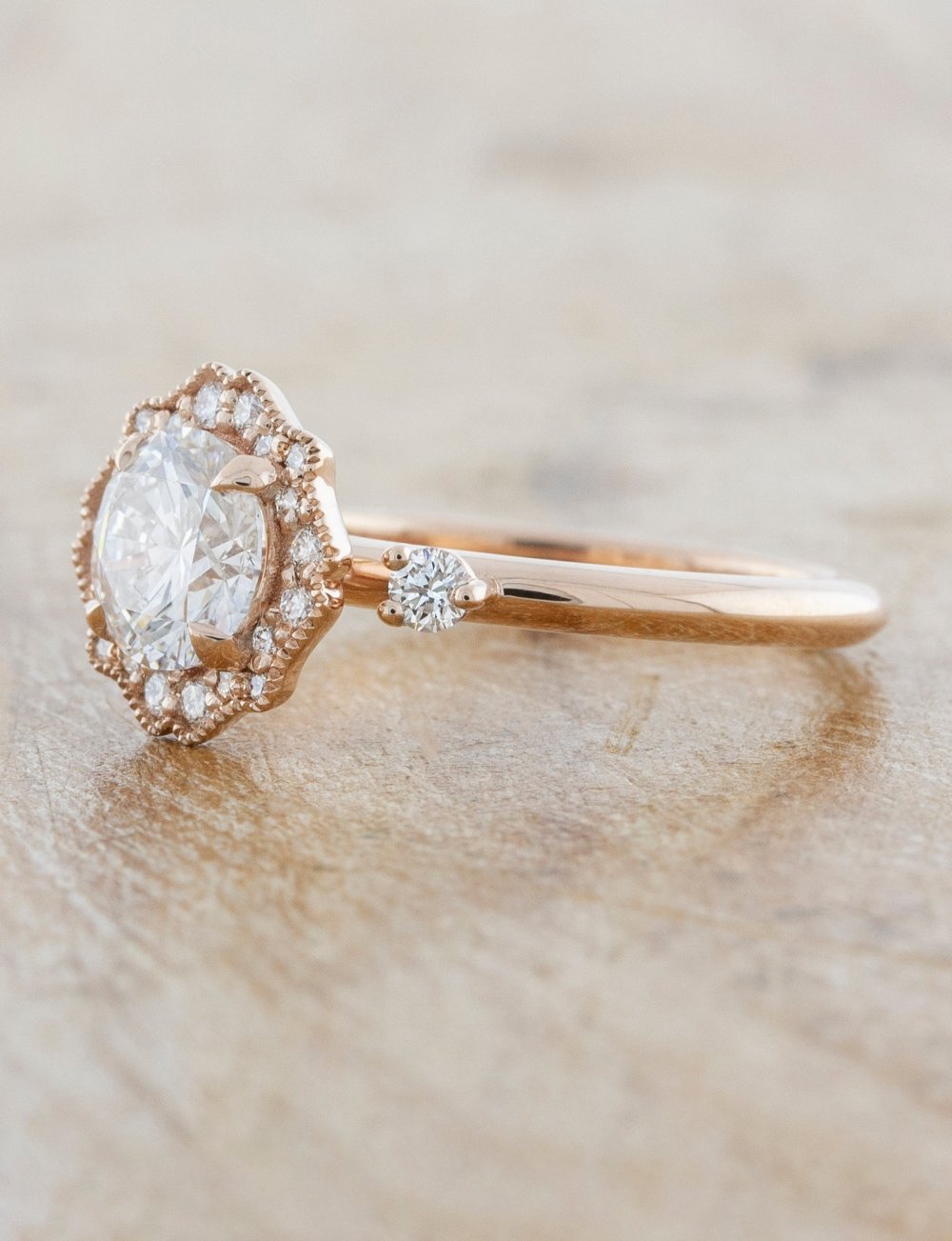 2 CT Round Three Stones Lab Grown Diamond Engagement Ring