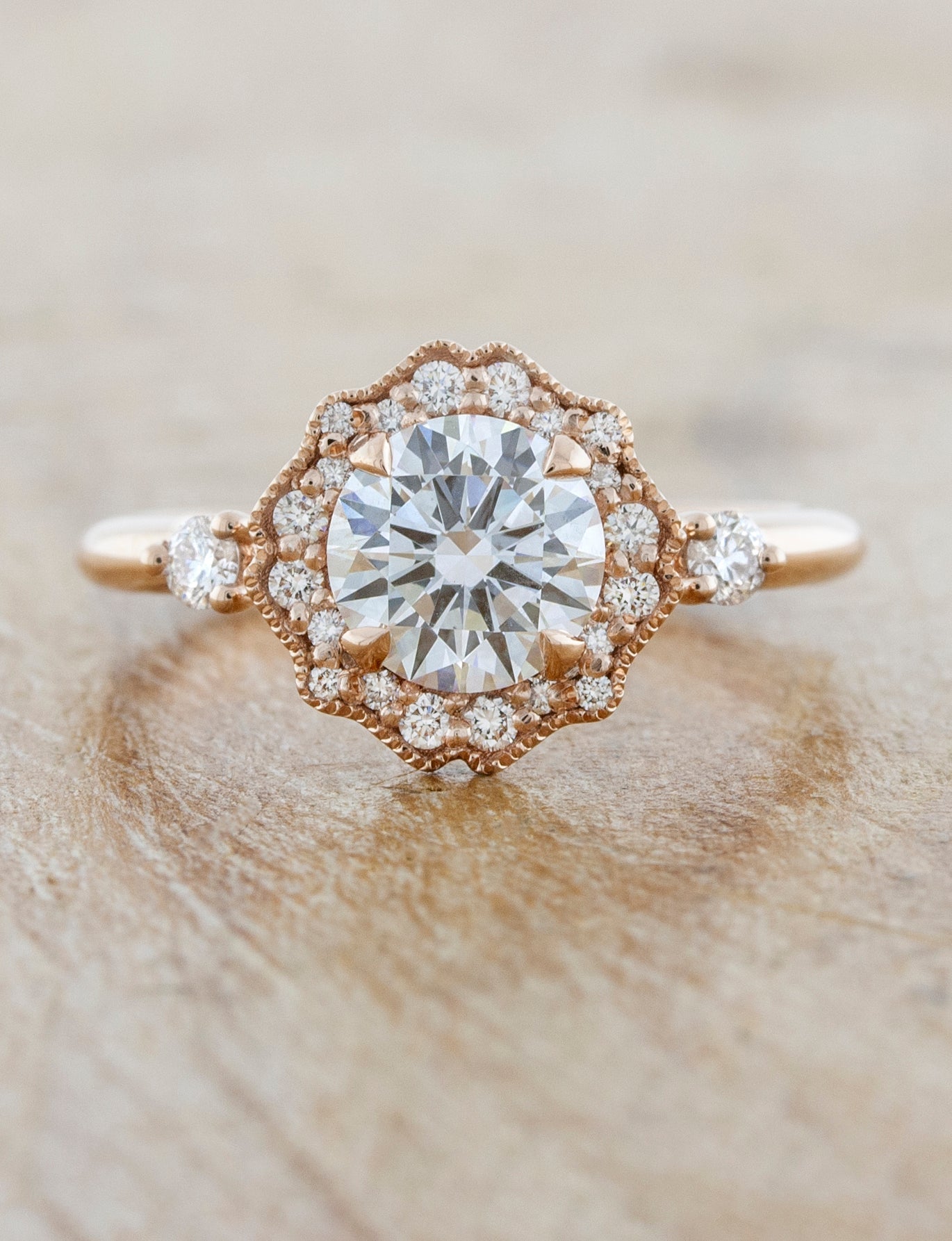 2 CT Round Three Stones Lab Grown Diamond Engagement Ring