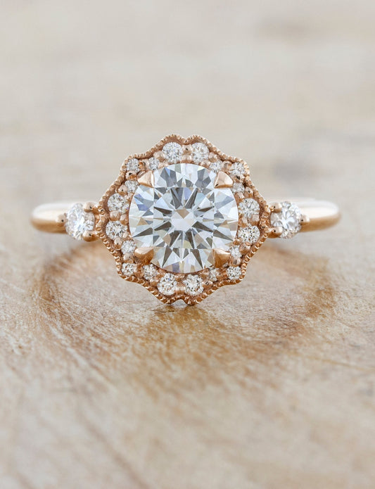 2 CT Round Three Stones Lab Grown Diamond Engagement Ring