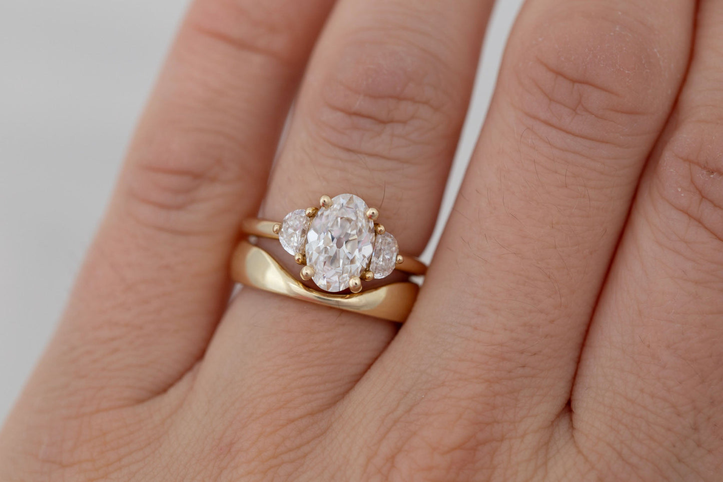 2 CT Round Three Stones Lab Grown Diamond Engagement Ring