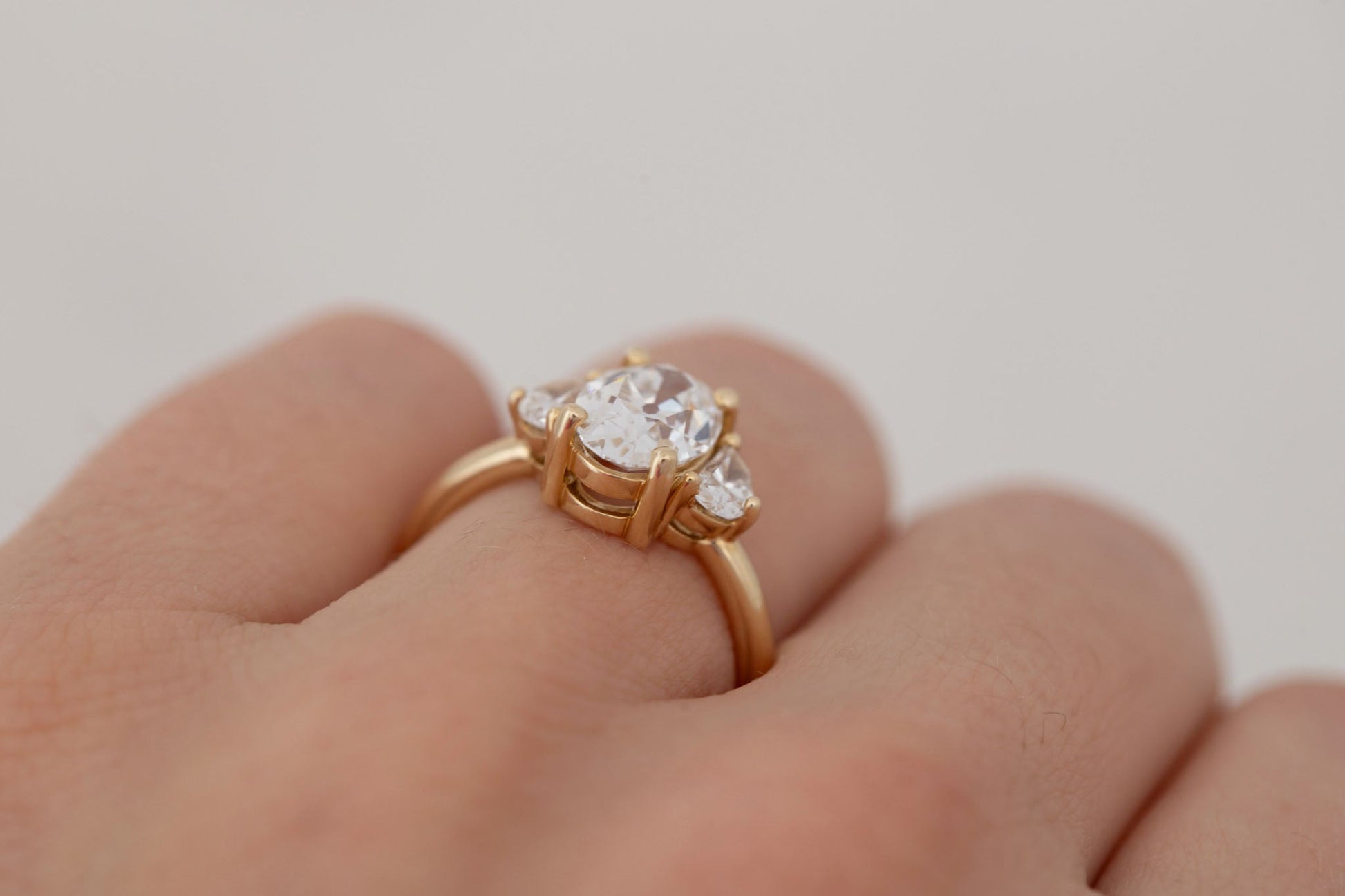 2 CT Round Three Stones Lab Grown Diamond Engagement Ring