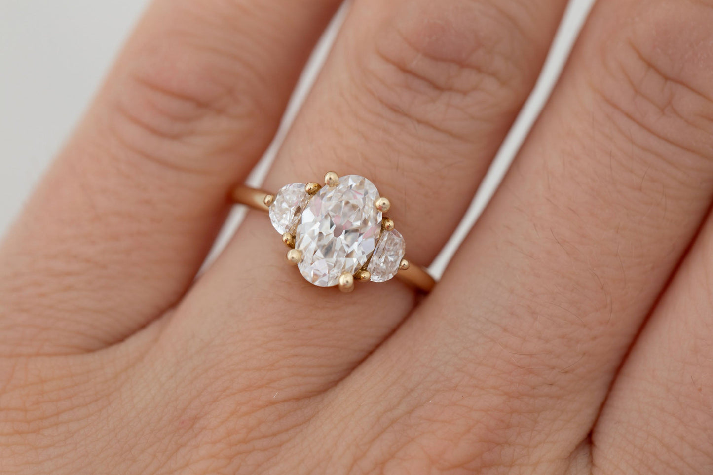 2 CT Round Three Stones Lab Grown Diamond Engagement Ring