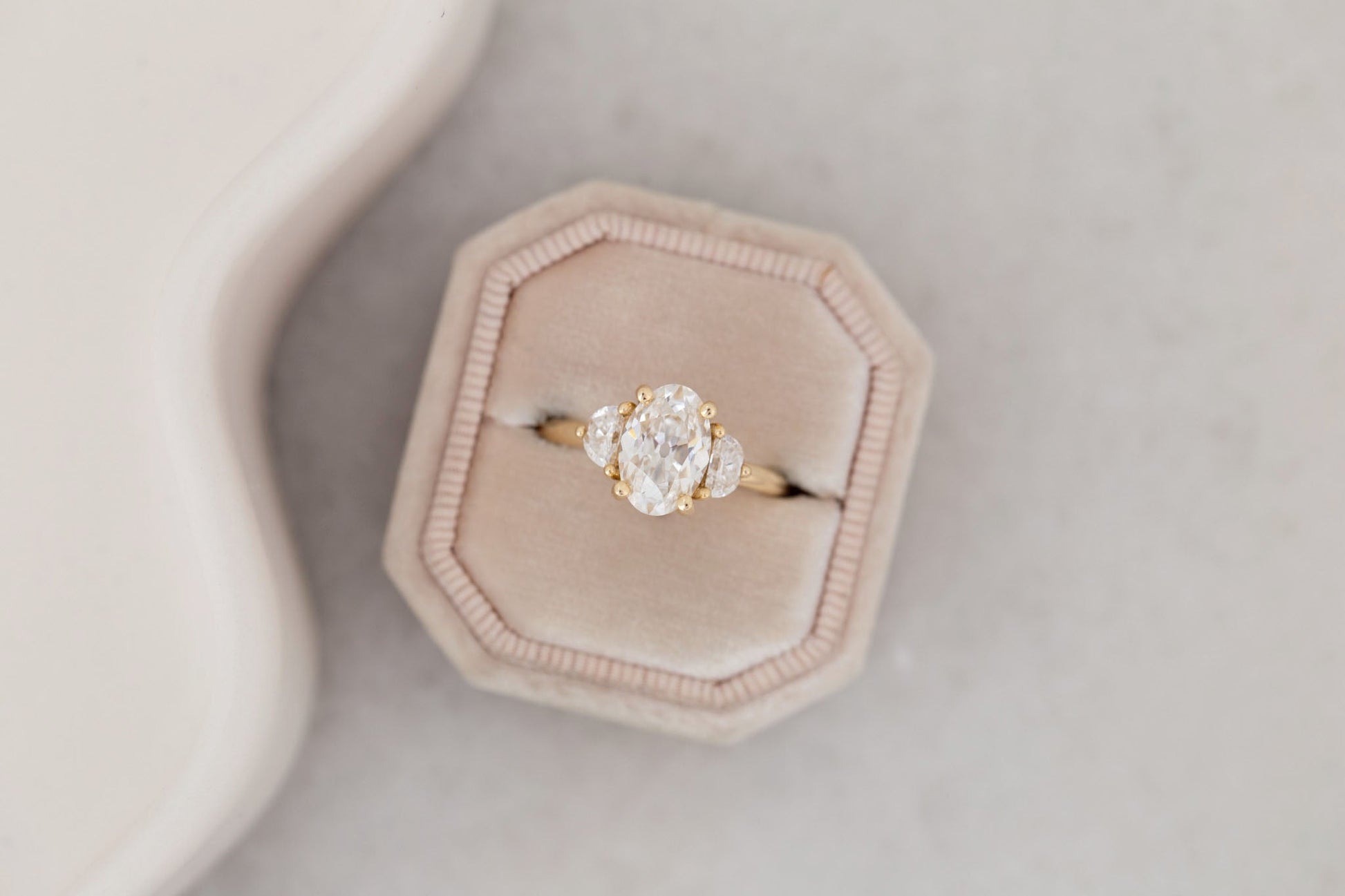 2 CT Round Three Stones Lab Grown Diamond Engagement Ring