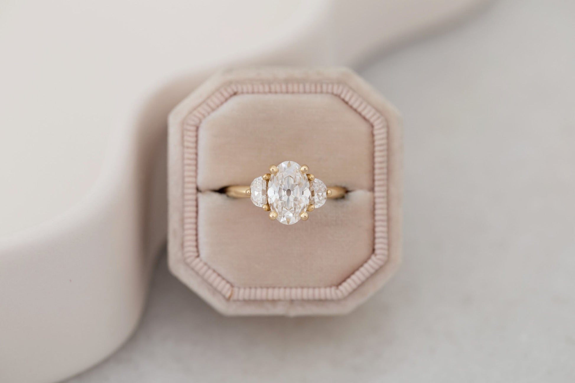 2 CT Round Three Stones Lab Grown Diamond Engagement Ring
