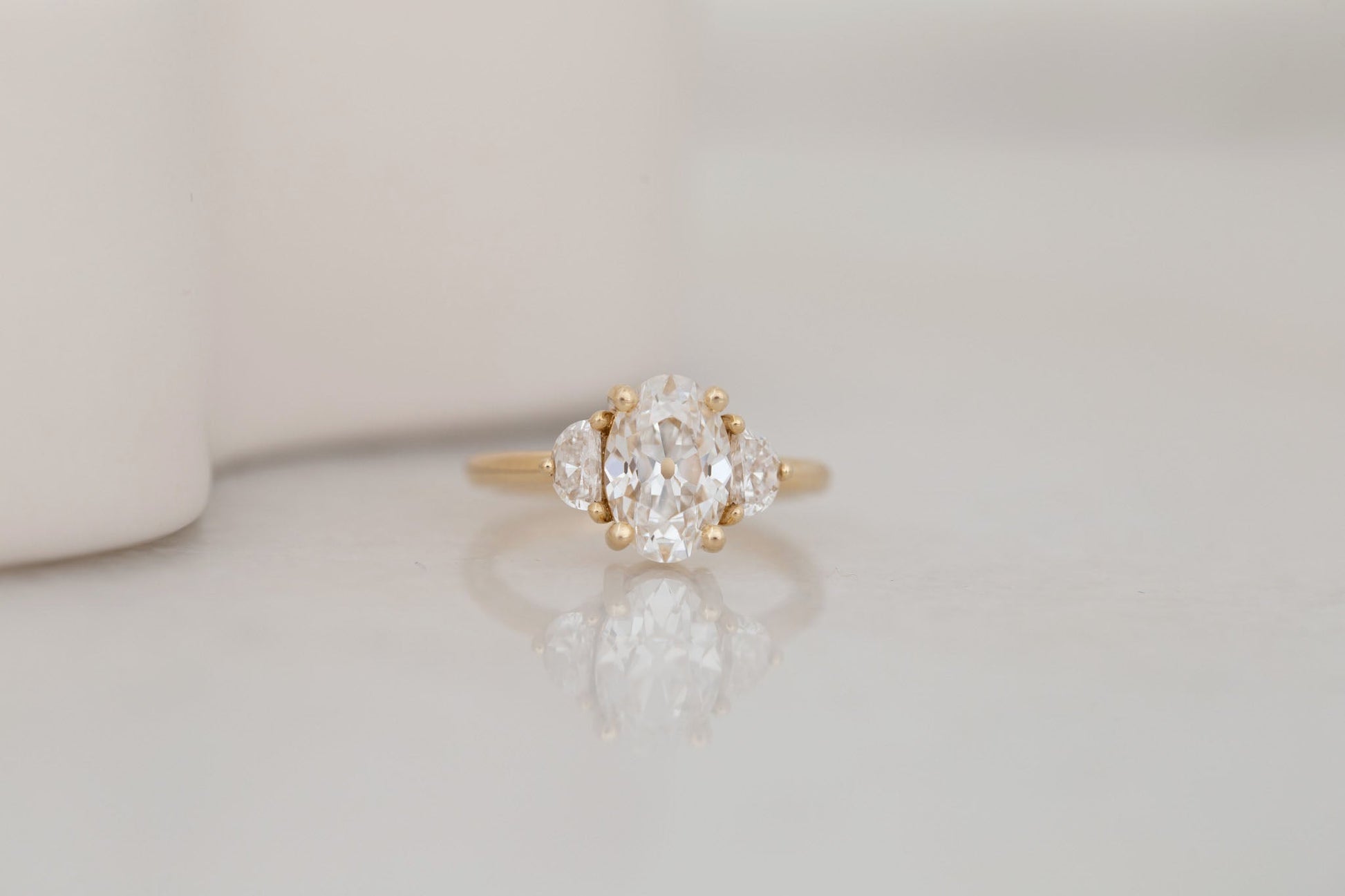 2 CT Round Three Stones Lab Grown Diamond Engagement Ring