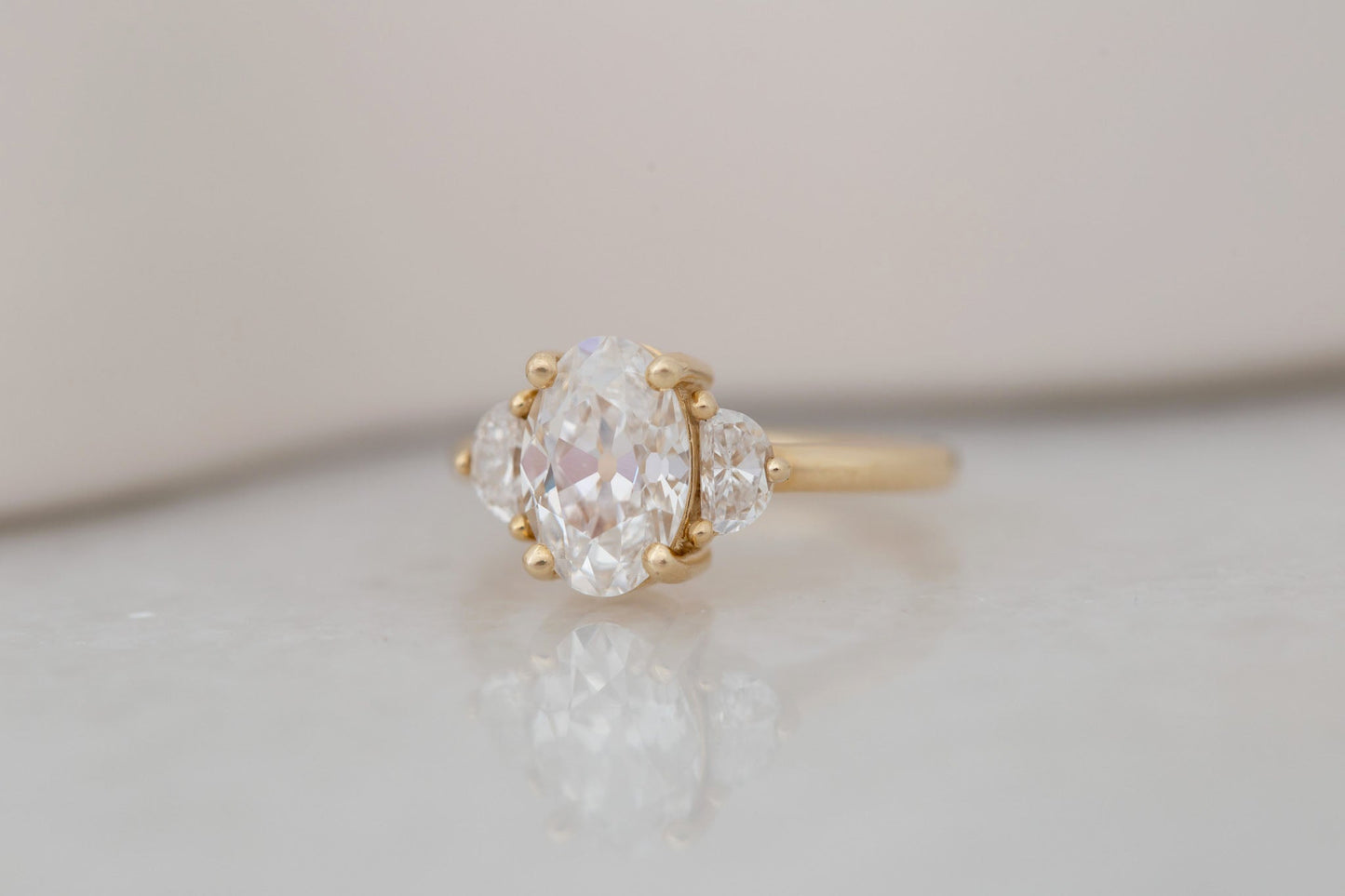 2 CT Round Three Stones Lab Grown Diamond Engagement Ring