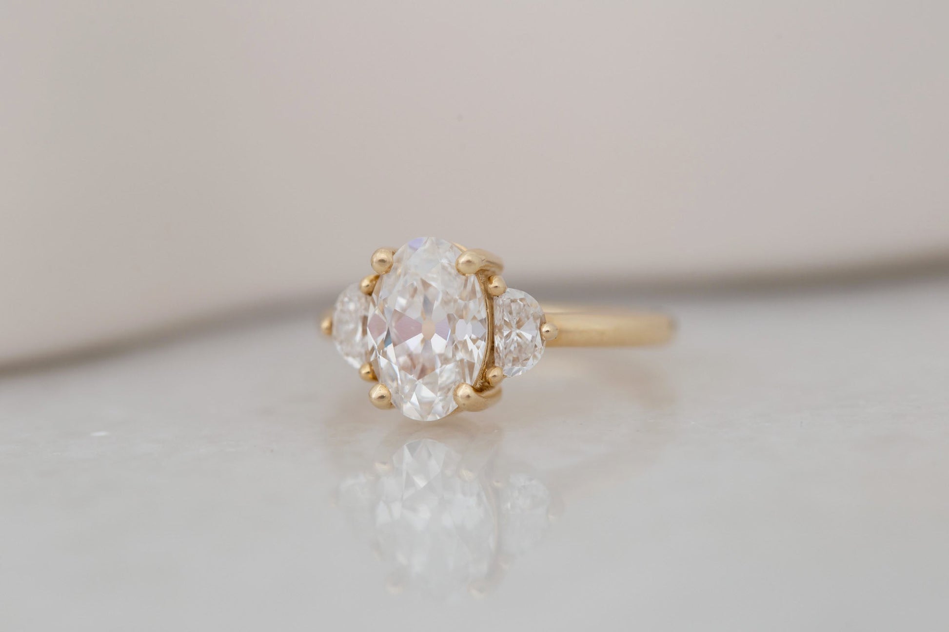 2 CT Round Three Stones Lab Grown Diamond Engagement Ring