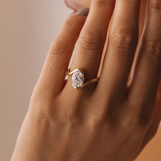 2 CT Round Three Stones Lab Grown Diamond Engagement Ring