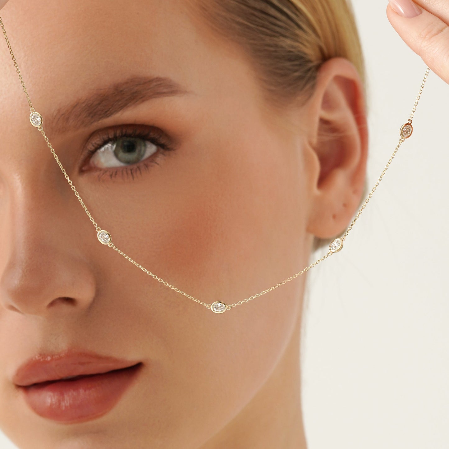 1.0 CT Round Bezel Solitaire Lab Grown Diamond Necklace