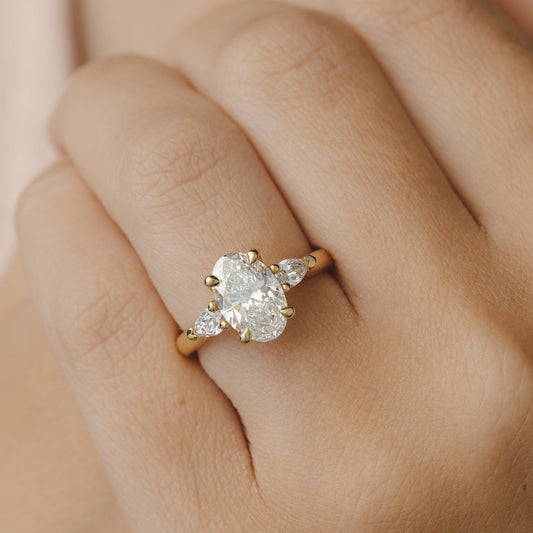 2 CT Round Three Stones Lab Grown Diamond Engagement Ring