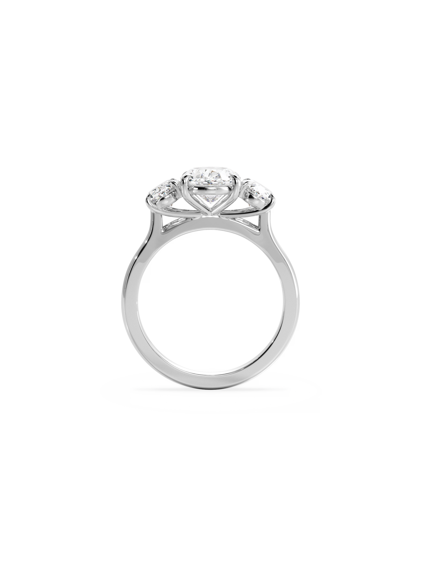2 CT Round Three Stones Lab Grown Diamond Engagement Ring