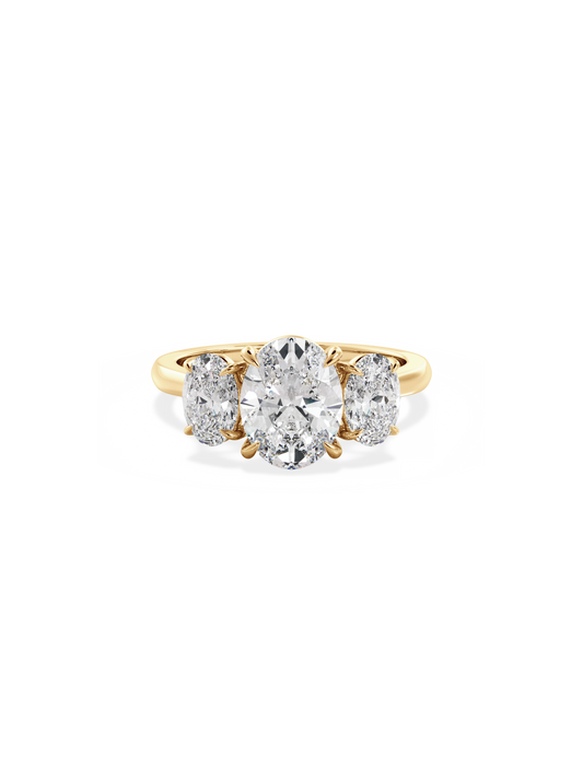2 CT Round Three Stones Lab Grown Diamond Engagement Ring