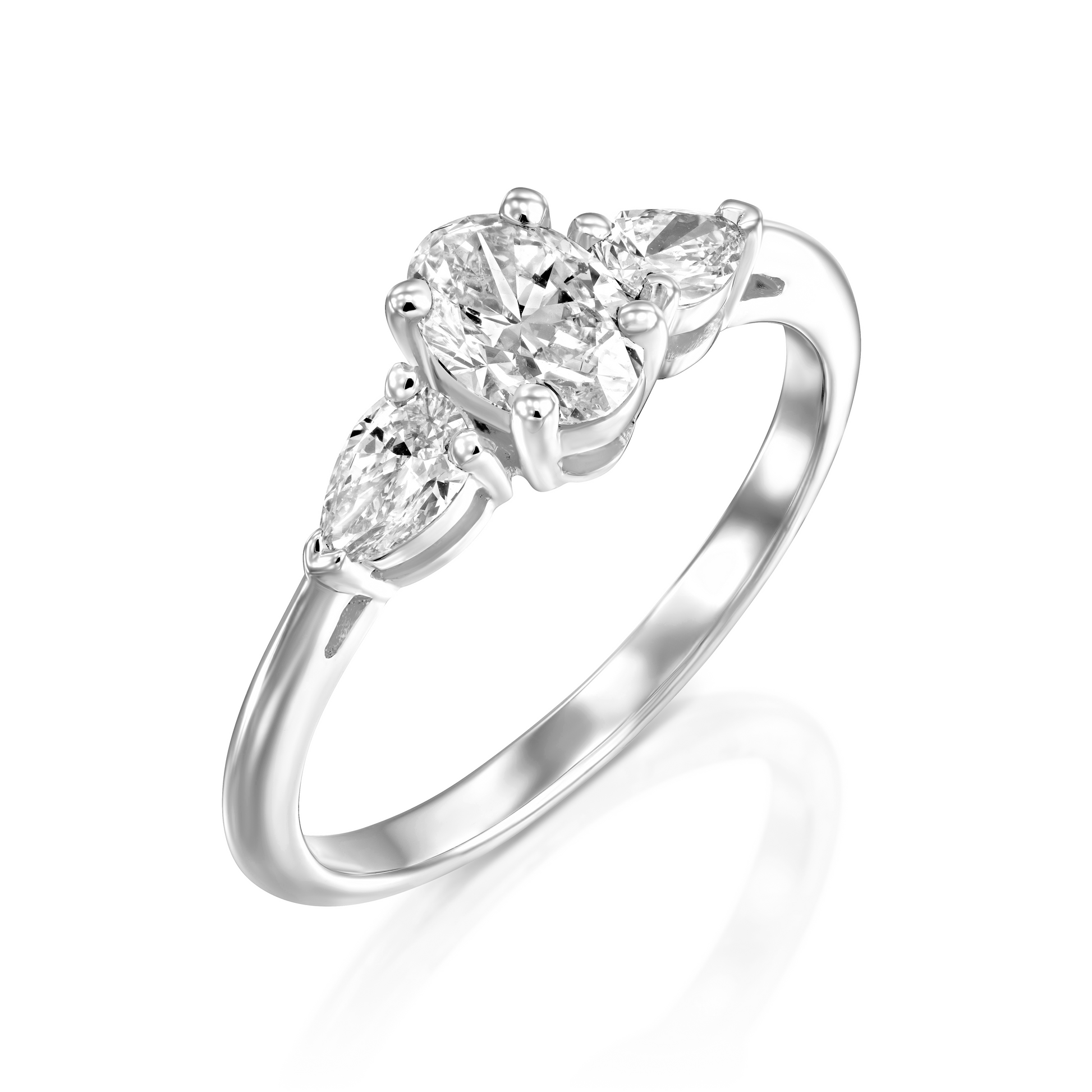 2 CT Round Three Stones Lab Grown Diamond Engagement Ring