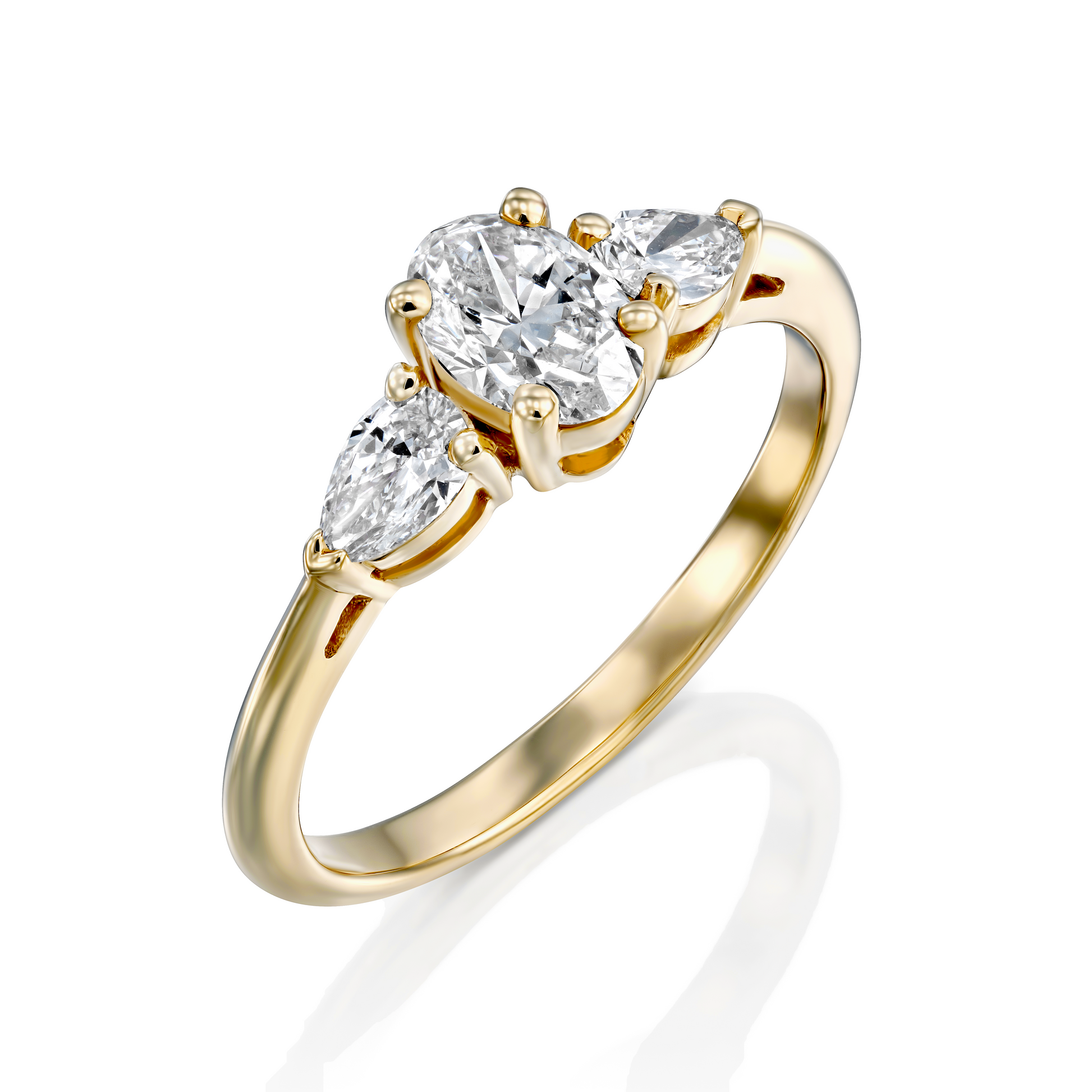 2 CT Round Three Stones Lab Grown Diamond Engagement Ring